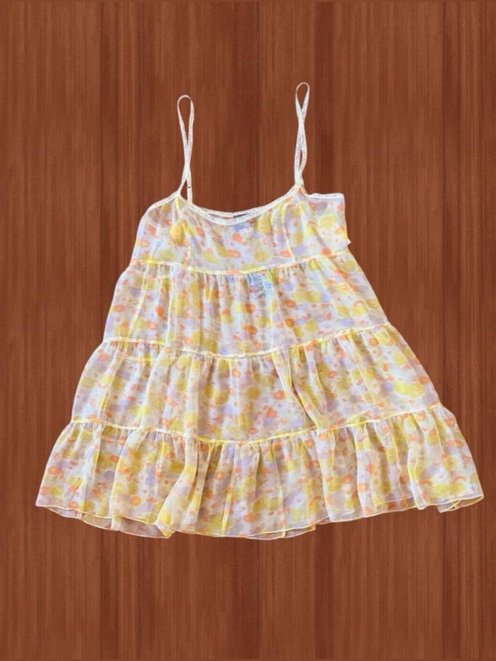 Free People Intimately Sheer Floral Babydoll Nightgown S